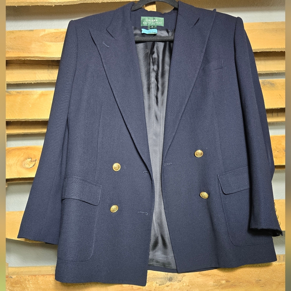 Lauren Ralph Lauren Dark Blue Blazer with Gold Accents - Picture 2 of 9